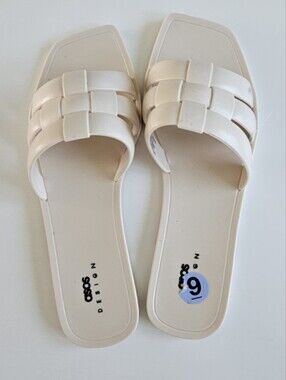 Asos Design Square Toe Flat Sandals